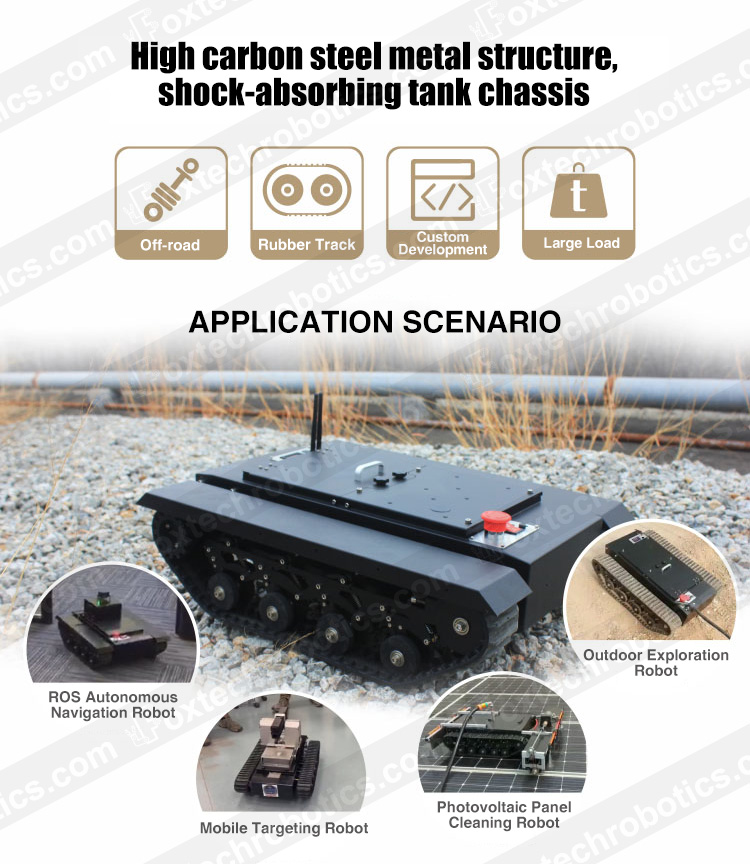 FOXTECHROBOT Tr500s 50kg Payload Crawler Tank Tracked Undercarriage