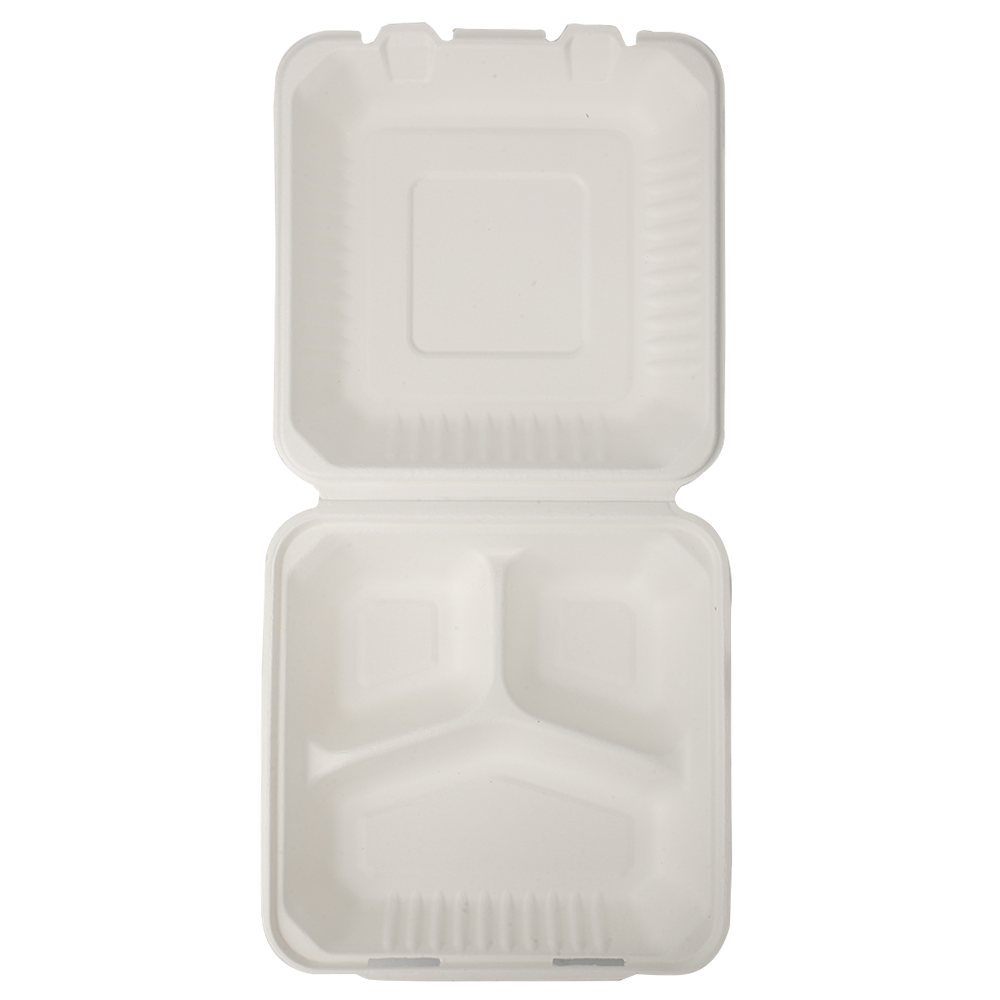 Pfas Free Compartment Pulp Box Biodegradable Disposable Food