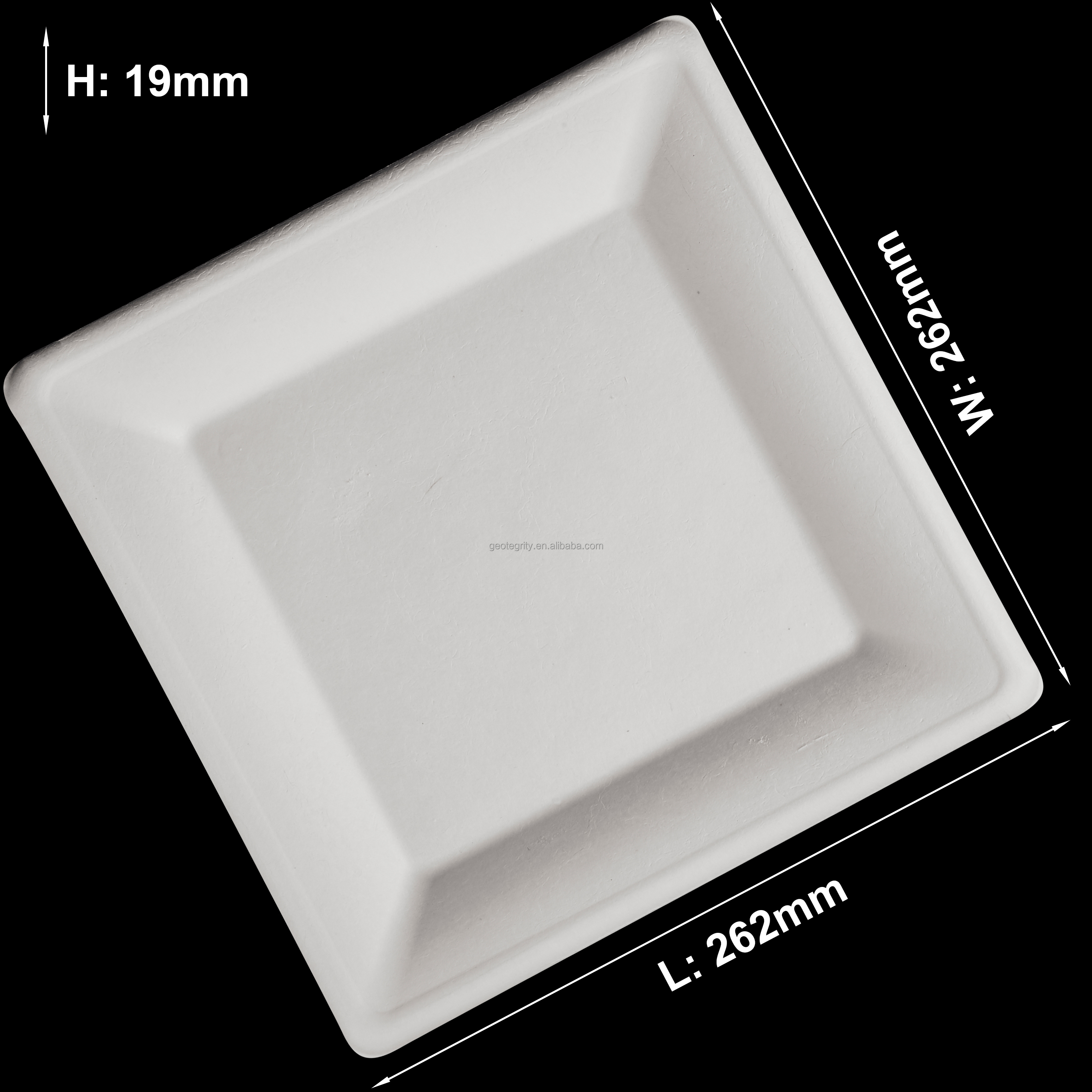 GeoTegrity PFAS Free Wholesale White Biodegradable 10 Inch Square