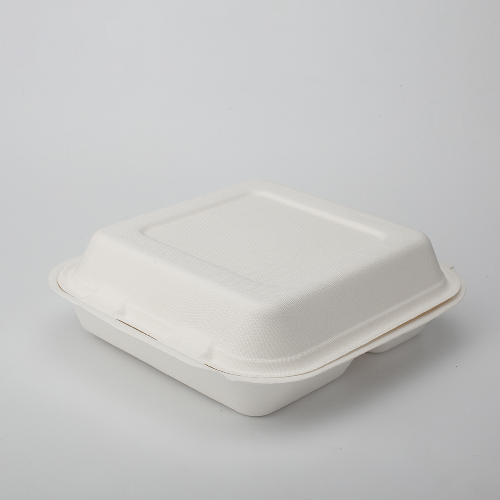 Compartmen Food Container Biodegradable Disposable Sugarcane Bagasse