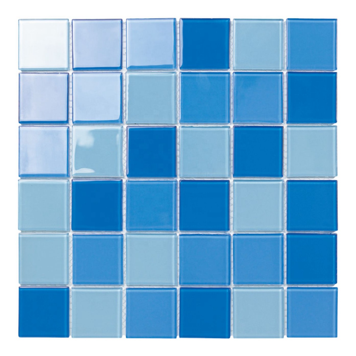 DOZAN MOSAIC TILES Mixed Light Blue 48x48mm Crystal Swimming Pool