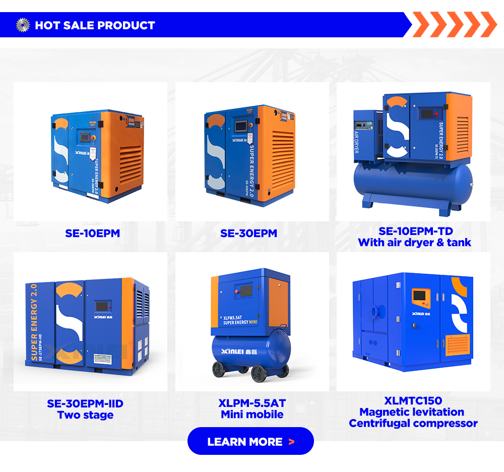 XINLEI Xlam30a 100 Cfm 30hp 22kw 7/8/10bar Direct Driven 380v Ac