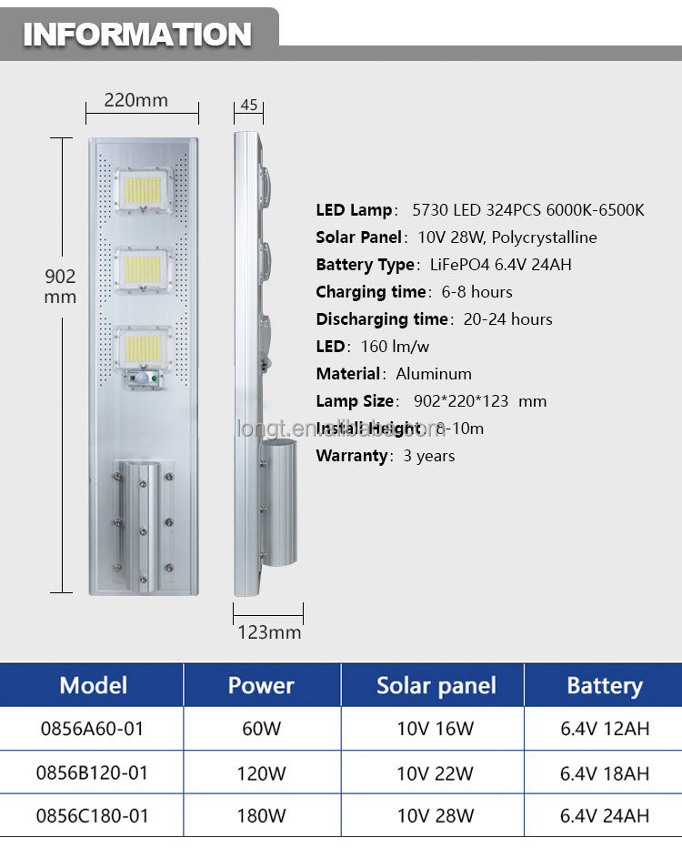 Factory Price Road Lamp Integrated 50w 100w 150w 200w 250w IP65 outdoor all in one solar street light Led Lighting