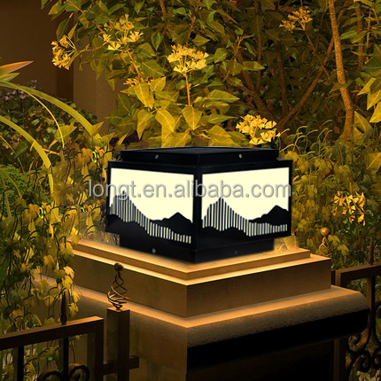 2023 New Custom Home Garden Gate Lighting Hotel Decoration Outside Lighting Solar Pillar Lamp