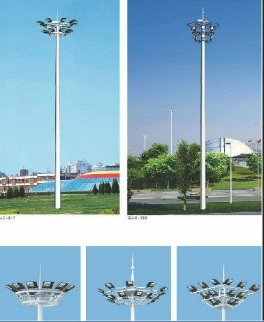 High mast lighting pole 30m high mast light with 300w LED flood light