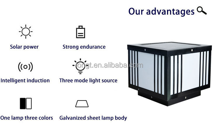 2023 New Custom Home Garden Gate Lighting Hotel Decoration Outside Lighting Solar Pillar Lamp