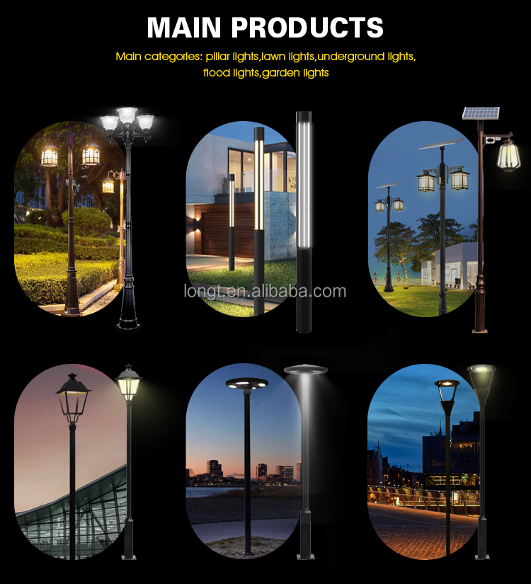 2023 New Simple Aluminum Landscape Ip65 Solar Sense Led Outdoor Garden Wall Lamps