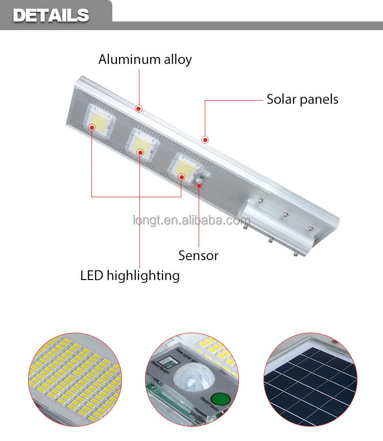 Factory Price Road Lamp Integrated 50w 100w 150w 200w 250w IP65 outdoor all in one solar street light Led Lighting