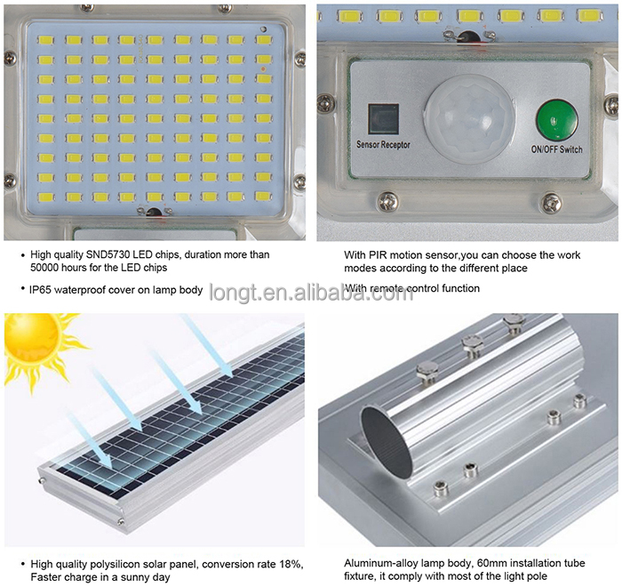 Factory Price Road Lamp Integrated 50w 100w 150w 200w 250w IP65 outdoor all in one solar street light Led Lighting