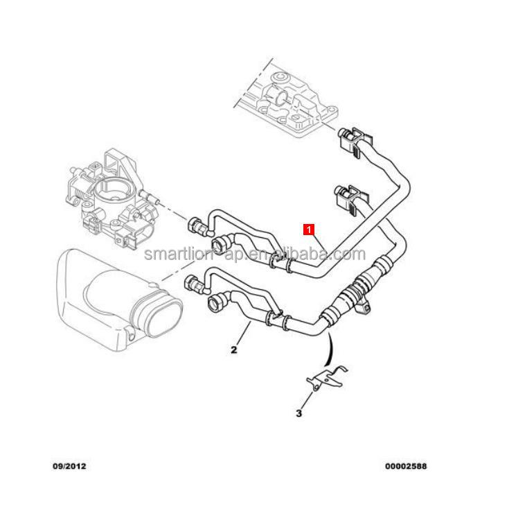 Auto Engine Crankcase Breather Pipes 1192y4 For Peugeot 307 2.0 16v ...