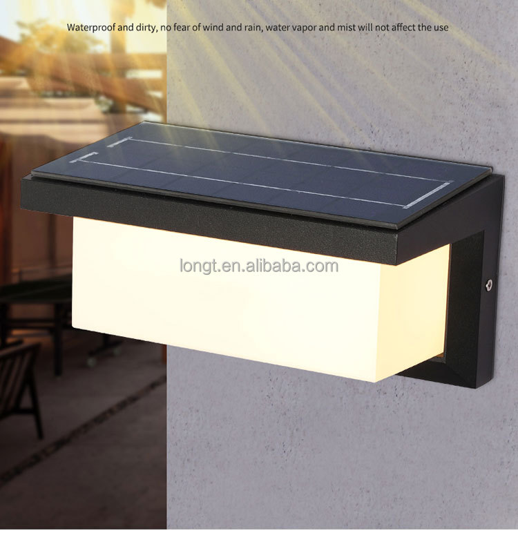2023 New Simple Aluminum Landscape Ip65 Solar Sense Led Outdoor Garden Wall Lamps