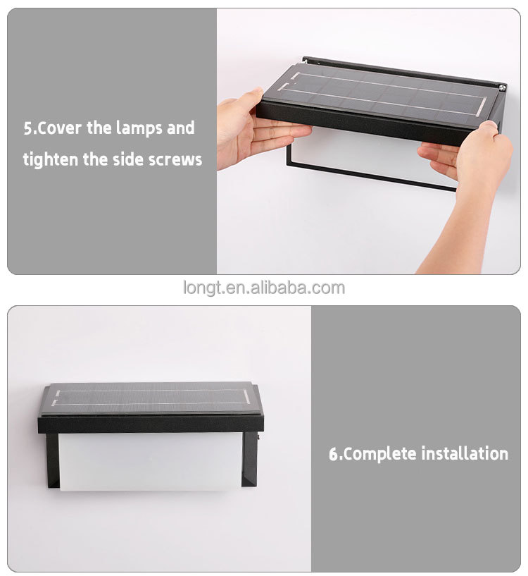 2023 New Simple Aluminum Landscape Ip65 Solar Sense Led Outdoor Garden Wall Lamps