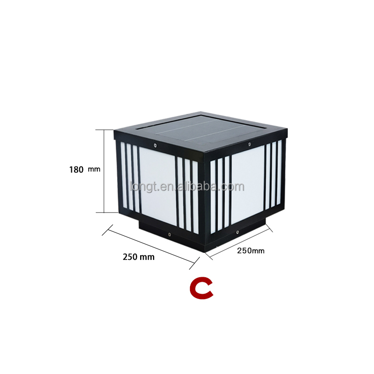 2023 New Custom Home Garden Gate Lighting Hotel Decoration Outside Lighting Solar Pillar Lamp