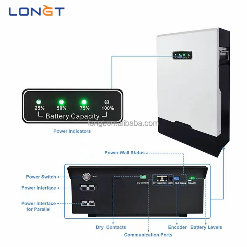 Rechargeable power wall popular solar lifepo4 lithium solar energy storage battery power wall 5kwh 10kwh solar battery
