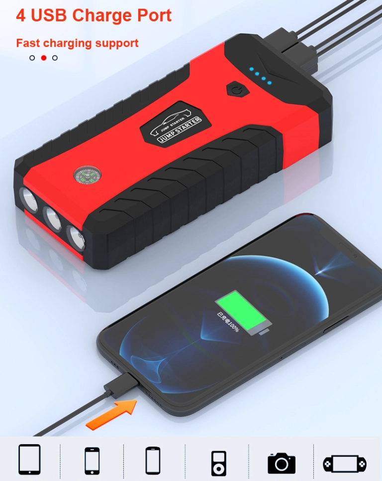 Multifunction Jump Starter 22000mah Emergency Starter Auto Car Battery Booster Mini Power Bank 12v With Led Light manufacturer