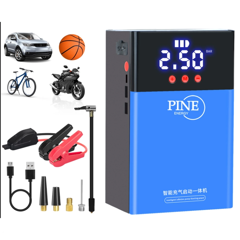 Pine - Multi-function Car Jump Starter Power Bank With 150psi Digital Tire Inflator12v Auto Battery Booster With Air Compressor Car jump starter