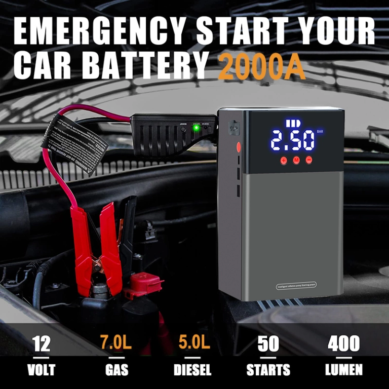 Pine - Multi-function Car Jump Starter Power Bank With 150psi Digital Tire Inflator12v Auto Battery Booster With Air Compressor Car jump starter factory