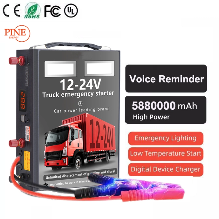 Pine - Multi Function 12v 24v Universal Heavy Duty Power Bank Portable 598000mah High Power Battery Charger Jump Starter For Truck Car jump starter