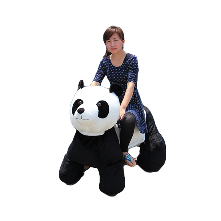 Electric Coin Operated Ride On Toys Plush Panda Animal Ride For Mall ...