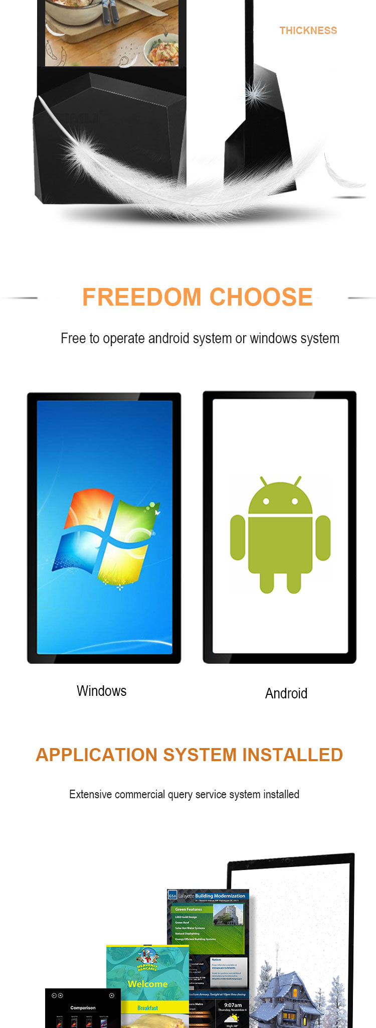 55inch touch screen kiosk totem lcd display indoor signage display digital signage networking player