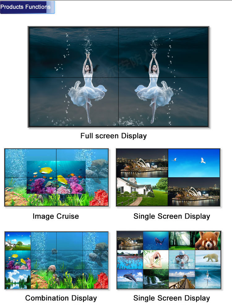 3x3 XXX Video TV Wall Support HD , VGA , DVI Input And Come With Controller