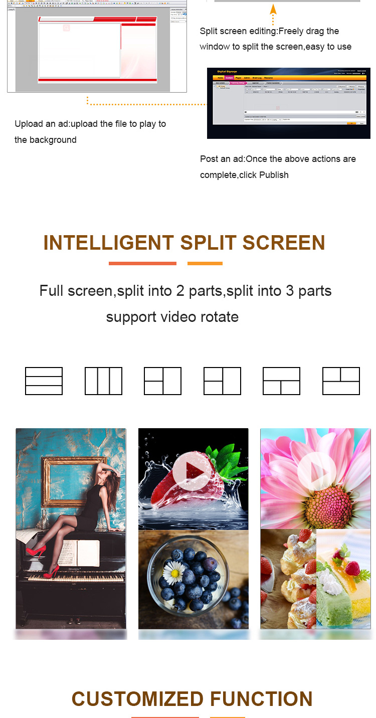 Indoor application full HD 1080P Android 32inch portable digital signage lcd ads display