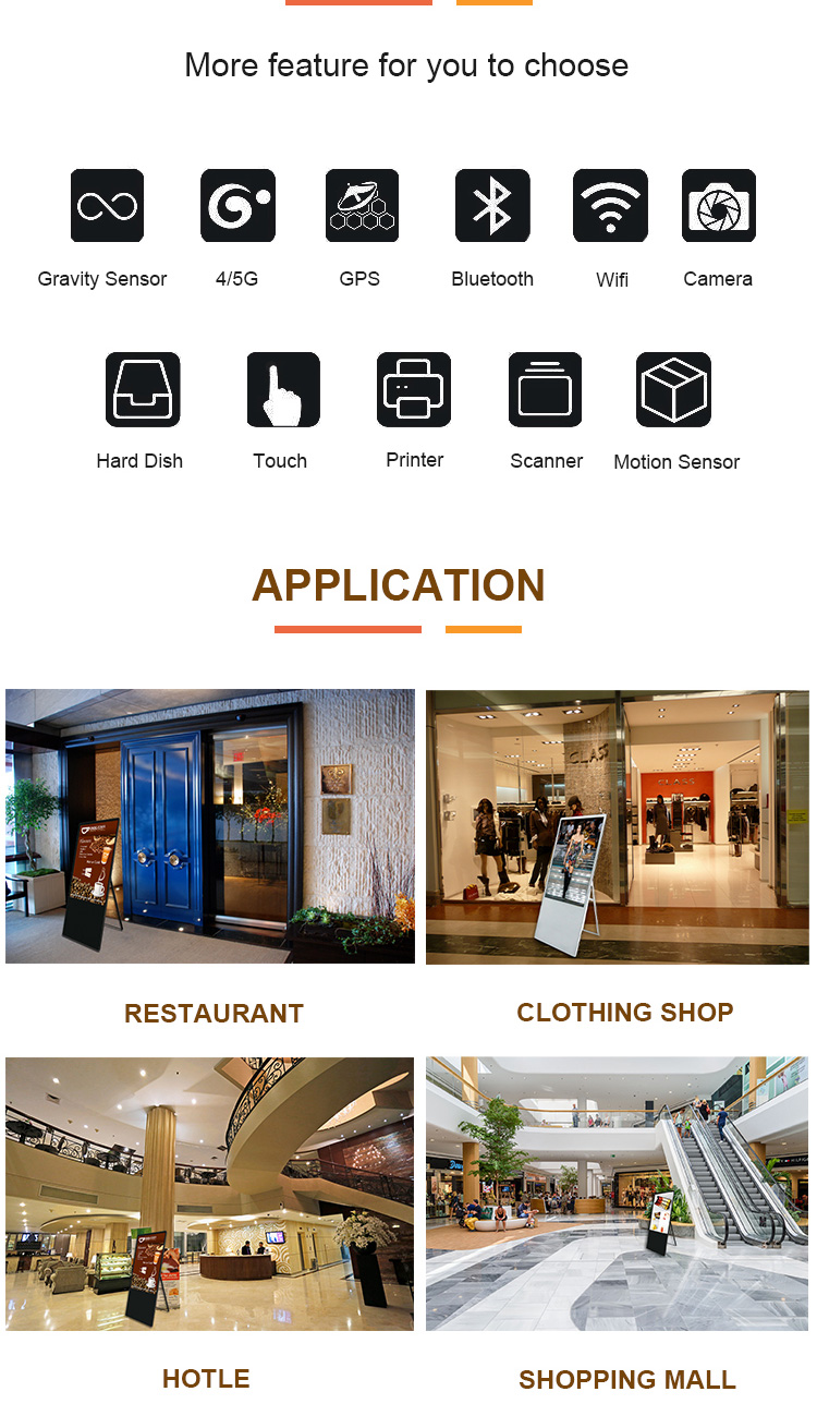 Indoor application full HD 1080P Android 32inch portable digital signage lcd ads display