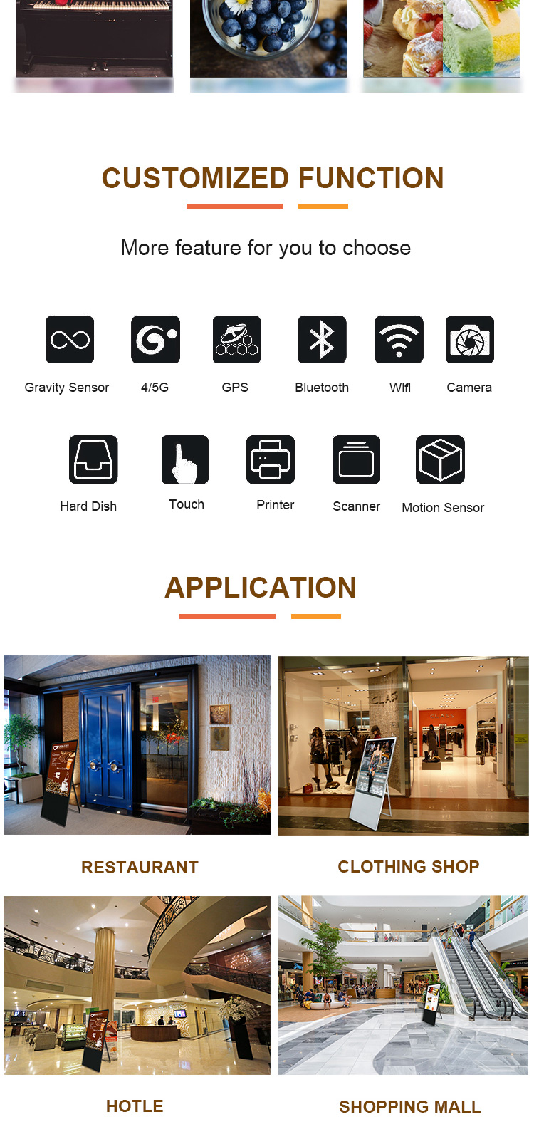 Retail use 55inch folding portable digital signage commercial display solution