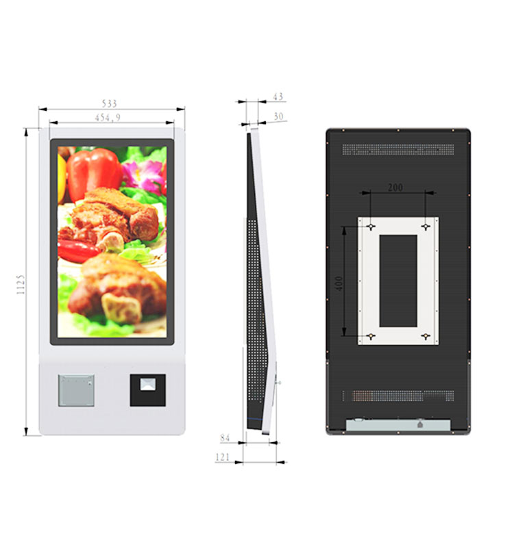Fast-casual restaurants self-service interactive touch screen kiosk for fast food ordering