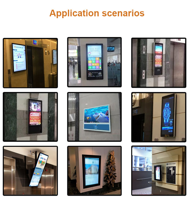 Best quality full HD lcd video ad player elevator advertising display digital signage