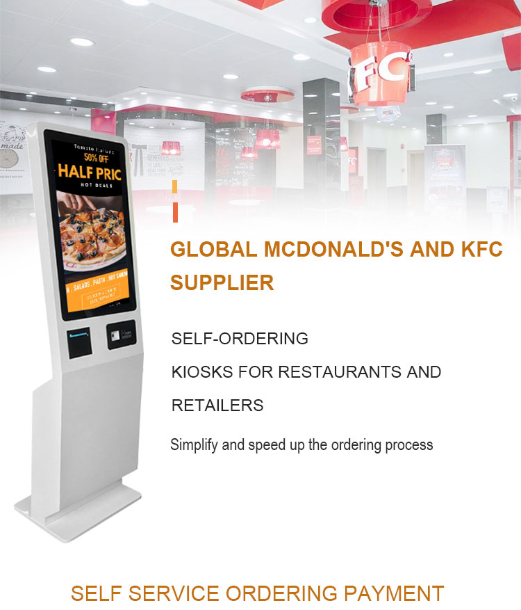 Terminal self service touch screen kiosk ordering system restaurant touch screen