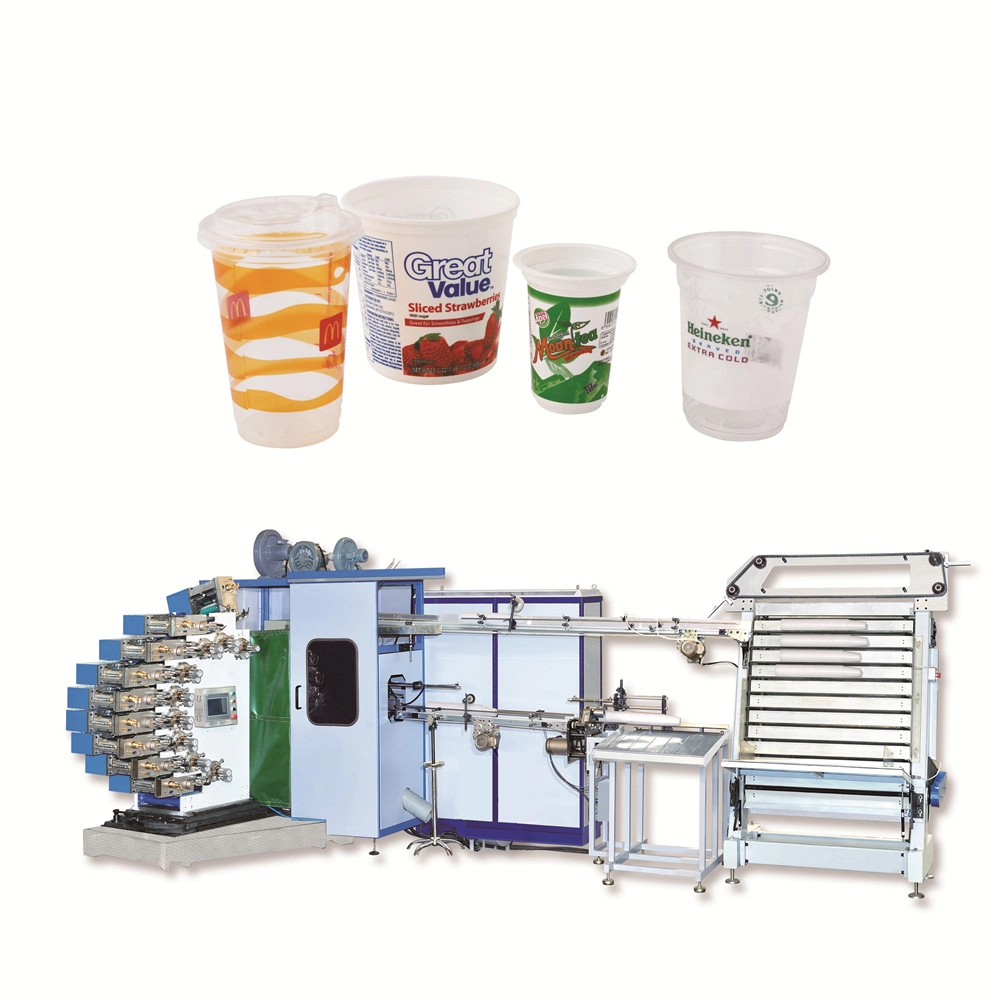 9 Colors Plastic Cup Printing Machine Automatic Offset Tea Coffee Cup Printer