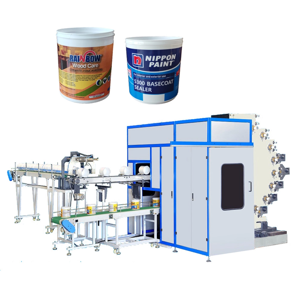 Factory Plastic Bucket Printing Machine Automatic Multicolor Offset Pail Printing Machine