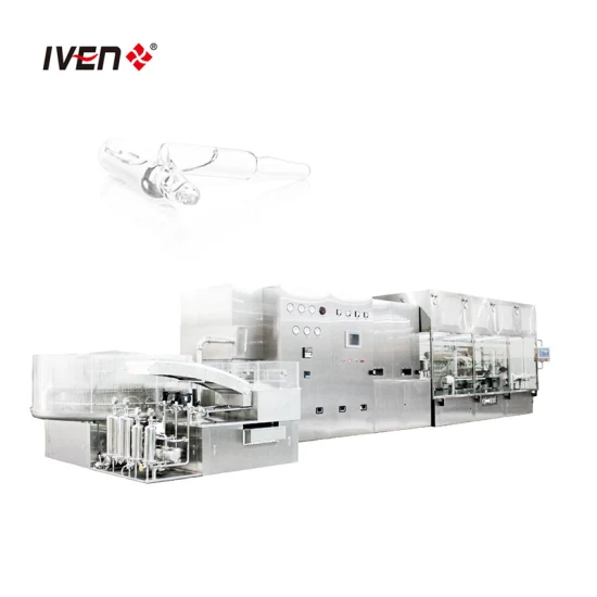 IVEN - Linha de produção de ampolas de plástico de vidro injetável de 1, 2, 5, 10, 15, 20, 30 ml para máquina de enchimento e selagem de ampolas