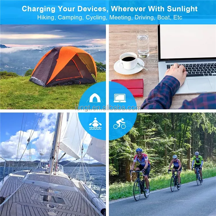 Portable Foldable Solar Panels 20V 100W Mono crystalline Silicon High Efficiency Waterproof Camping Solar Panels