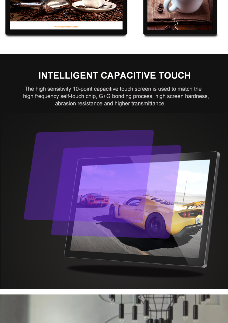 IPS screen 15.6inch wifi digital signage advertising gadgets Ethernet with POE