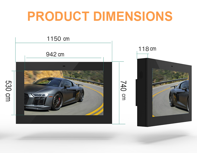 43inch wall mounted LCD screen panel advertising equipment for outdoor application