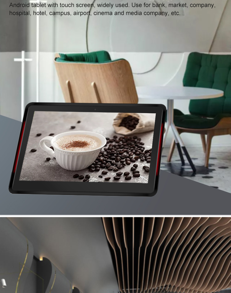 Open source 10.1inch mini pc for digital signage Android with LED light bar indicator