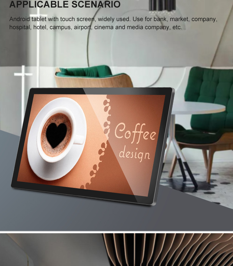 IPS screen 15.6inch wifi digital signage advertising gadgets Ethernet with POE