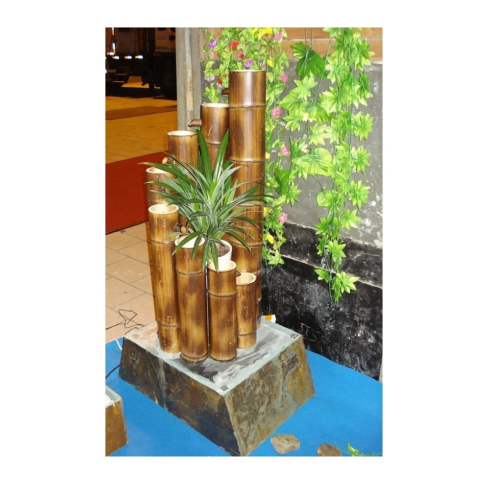 Indoor Stone Bamboo Japanese Water Fountain Decorative