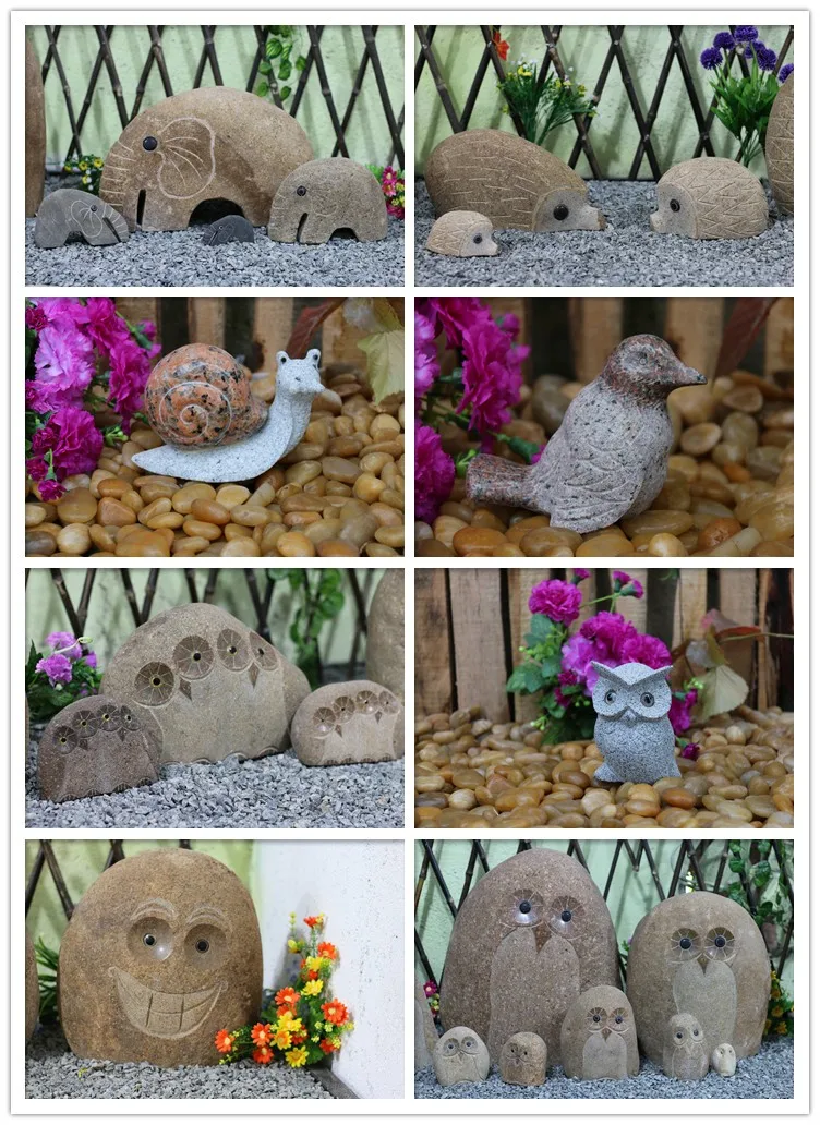 GAB613 River Rock Owl Statues For Sale