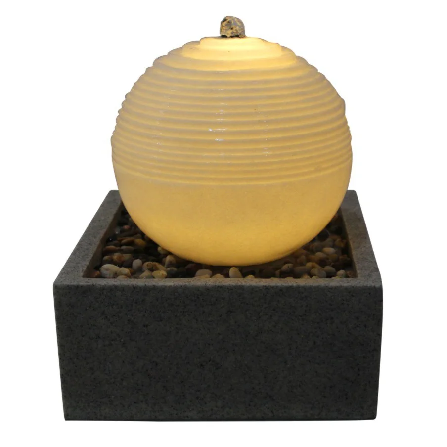 Artificial Sandstone Outdoor Garden Egg Shaped Water Fountain