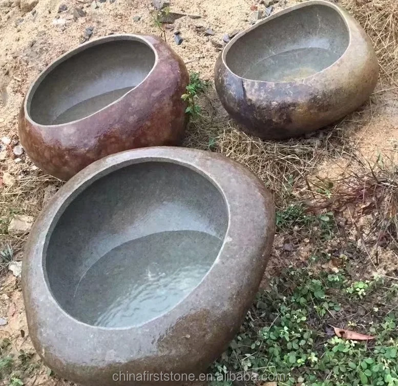 China New Design River Stone Indoor Decoration Planter Pot Outdoor Garden Mini Flower Pot