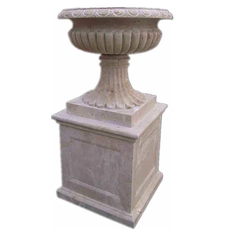 Estatua de cabeza de mujer de mármol beige, amarillo y blanco pulido para jardín de hotel, exterior e interior, 2021, maceta grande