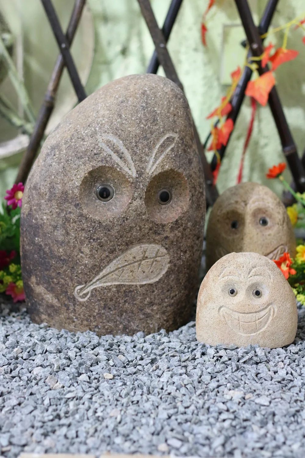 GAB613 River Rock Owl Statues For Sale