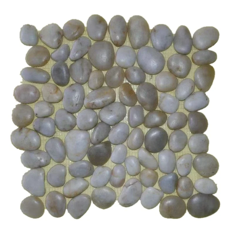 Polished Natural Pebble Stone Carpet Foot Message Bath Mats