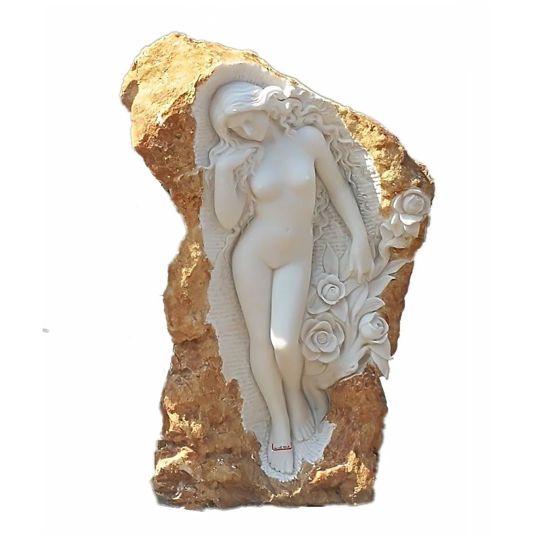 Natural White Marble Stone Life Size Naked Woman Sexy Garden Figure Statues Sculpture