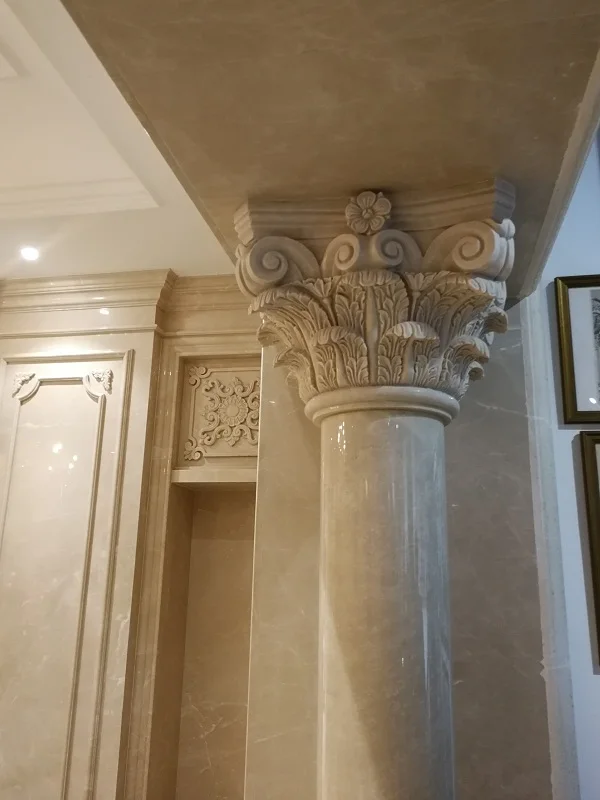 Customized Project Natural Marble Pillars Decoration Roman Column, House Pillars Designs Roman Pillar Design