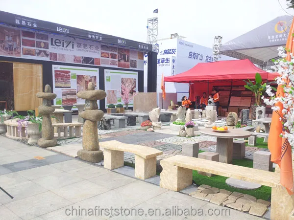 Golden Yellow Travertine Outdoor Garden Benches Stone Park Garden Bench