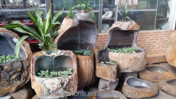 GGV297 Cheap Out Door Garden Natural Rock Stone Water Fountain